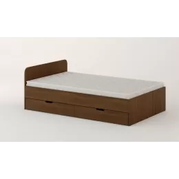 Кровать с ящиками 1200 (Орех темный)