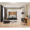 Мальта спальня, кровать 160 см с подъемным механизмом Белый, Дуб Гамильтон