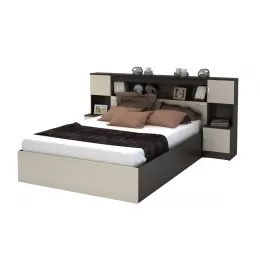 Кровать с прикроватным блоком КР 552 Спальня Basya (венге/белфорт)