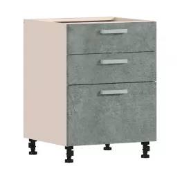 Регина РСЯ-360 Шкаф-стол с ящиками Песочный/фасад МДФ Бетон серый