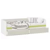 Купить Кровать «Сканди» с 2 ящиками Дуб Гарден/Белый/Зеленый в Новосибирске