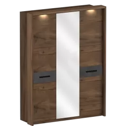 Шкаф трехдверный Глазго с обрамлением Таксония/металл бруклин