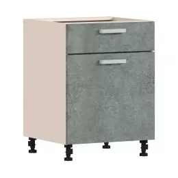 Регина РСДЯ-1-60 Шкаф-стол с ящ/1 дверь Песочный/фасад МДФ Бетон серый