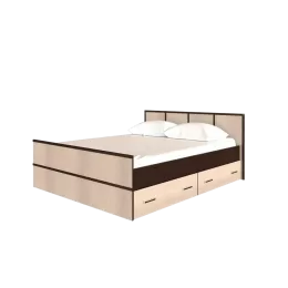Кровать Сакура с настилом и ящиками 1,4 (Венге/Лоредо)