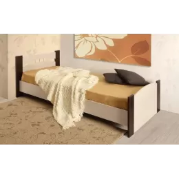 Кровать (шир.900) (вудлайн кремовый / венге) (новая конструкция)