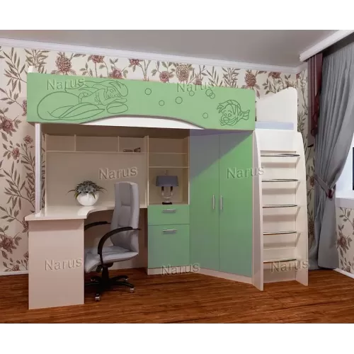 Купить Бемби Детская Комплект мебели (Русалочка Салат блестки) в Новосибирске