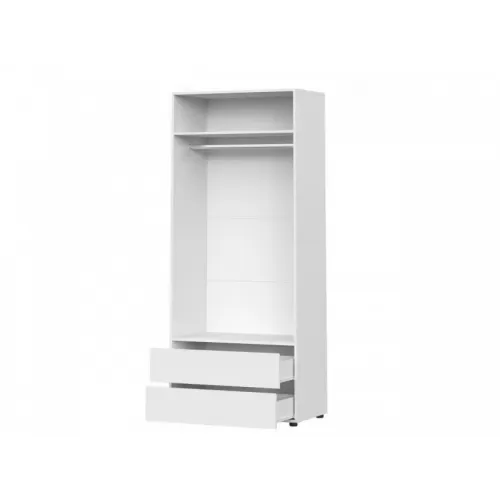 Купить Модульная система Токио Шкаф двухстворчатый с двумя ящиками Белый текстурный / Белый текстурный в Новосибирске