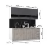 Кухня Астра 2 м. белый/графит софт/дуб галиано