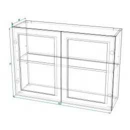 Кёльн ШВС 1000 Шкаф верхний со стеклом (Софт тоффи/корпус Белый)