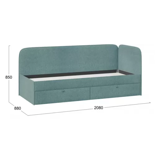 Купить Кровать «Молли» с мягкой обивкой (900) тип 1 (Микровелюр Scandi Indigo 11) в Новосибирске