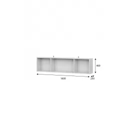 Модульная система "Гамма 20" Полка навесная (1600) Серия №4 Ясень Анкор светлый
