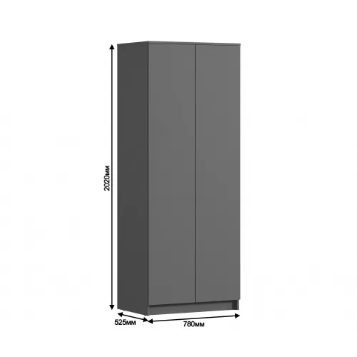 Шкаф 2 дверный Леон СБ-3361 (Диамант серый)