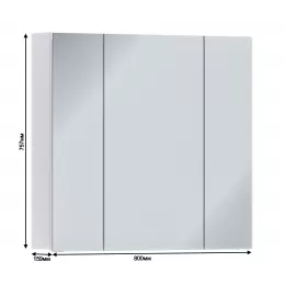 Люкс СБ-3153 Шкаф 3х дверный с зеркалом Белый