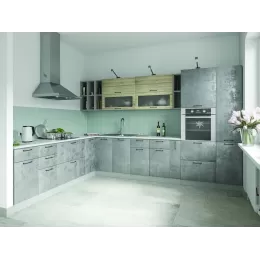Модульная кухня «Лофт» (дуб майский/бетон светлый)