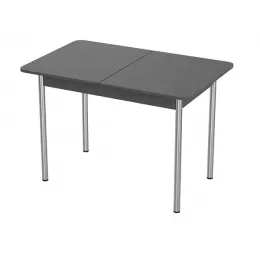 Стол раздвижной Лион 2 ЛДСП (графит/хром, подстолье прямое)