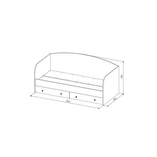 Кровать с ящиками ДКД 2000.1 Лавис (Белый софт/Серый Эмалит/корпус Белый)