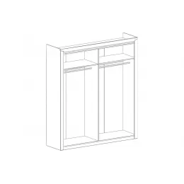 Шкаф четырехдверный Соренто Дуб стирлинг/Кофе структурный матовый