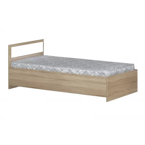 Кровать одинарная 900-2 без матраса (прямые спинки) Дуб Сонома