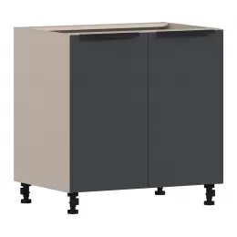 Регина Лофт РС-80 Шкаф-стол с двумя фасадами Песочный/Диамант серый