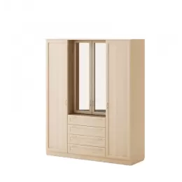Шкаф с комодом Рамочный с зеркалами (Беленый дуб)