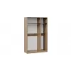 Купить Шкаф комбинированный с 2 глухими и 1 зеркальной дверями правый «Эмбер» Яблоня Беллуно/Белый глянец в Новосибирске