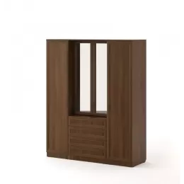 Шкаф с комодом Рамочный с зеркалами (Орех темный)