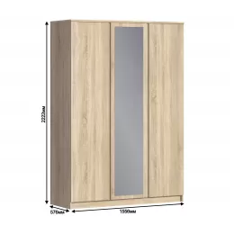 Шкаф 3-х дверный с зеркалом Веста СБ-2258