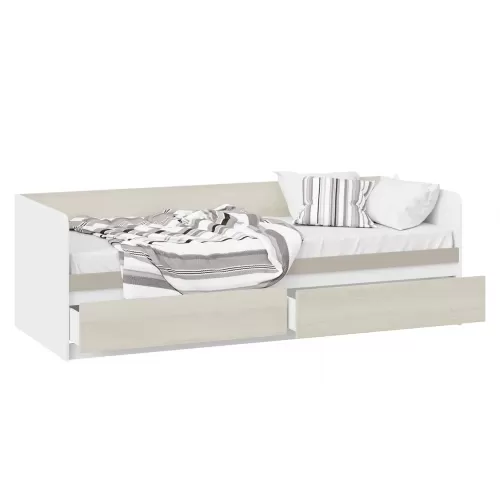 Купить Кровать «Сканди» с 2 ящиками Дуб Гарден/Белый/Глиняный серый в Новосибирске