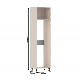 Регина РП-560 Пенал под встроенный холодильник Песочный/МДФ Классика Светлый