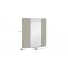Шкаф комбинированный с 2 глухими и 2 зеркальными дверями «Эмбер» Баттл Рок/Серый глянец