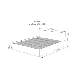 Кровать двуспальная «Мори» КРМ 1600.1 (белый)