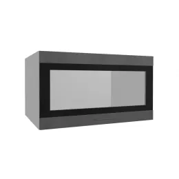 Лофт ВПГСФ 800 шкаф верхний горизонтальный со стеклом высокий с фотопечатью (Бетон темный/корпус Серый)