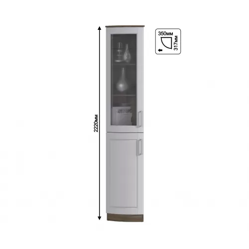 Стеллаж 2-х дверный Илона (Прованс) СБ-2801