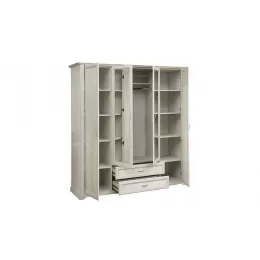 Шкаф для одежды "Сохо" (бетон пайн белый/2 ящика/зеркало)