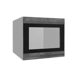 Лофт ВПГСФ 500 шкаф верхний горизонтальный со стеклом высокий с фотопечатью (Дуб бурый/корпус Серый)