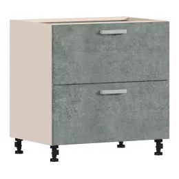 Регина РСЯ-80 Шкаф-стол с ящиками Песочный/фасад МДФ Бетон серый