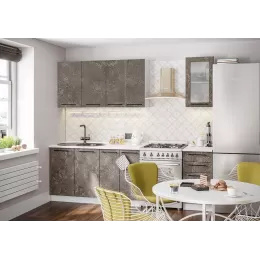Кухонный гарнитур Нувель 1800мм белый/бетон коричневый