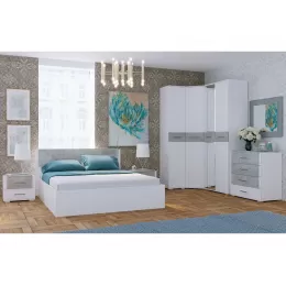 Модульная спальня «Бьянка» (белый/бетон)