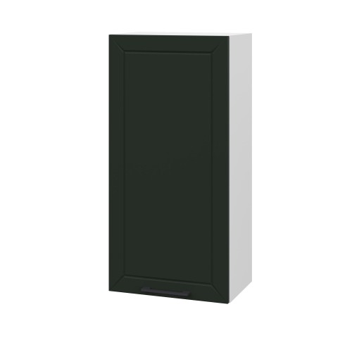 Шкаф верхний (премьер) ШВ 450Н Корпус: ЛДСП белый 16мм; фасад: фрезеровка Кельн, МДФ софт пихтовый зеленый 16 мм