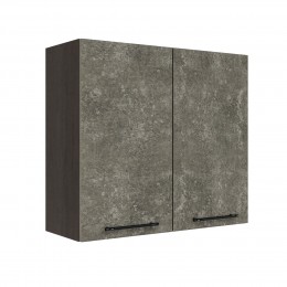 Шкаф верхний ШВ 800 Корпус: ЛДСП венге 16мм; фасад: фрезеровка Нувель, МДФ бетон коричневый 16мм
