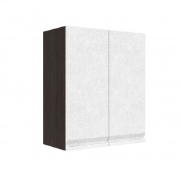 Шкаф верхний ШВ 600-1 Корпус: ЛДСП венге 16мм; фасад: фрезеровка Бруклин, МДФ бетон белый 16мм