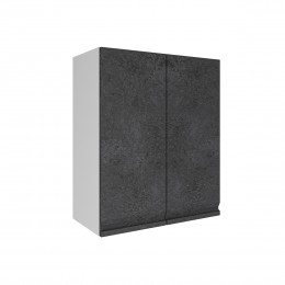 Шкаф верхний ШВ 600 Корпус: ЛДСП белый 16мм; фасад: фрезеровка Бруклин, МДФ бетон черный 16 мм