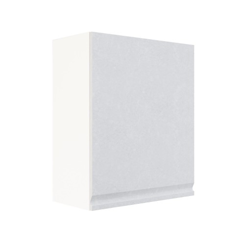 Шкаф верхний ШВ 600-1 Корпус: ЛДСП белый 16мм; фасад: фрезеровка Бруклин, МДФ бетон белый 16мм