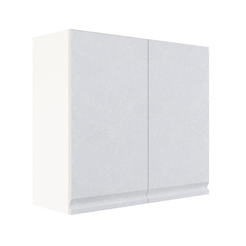 Шкаф верхний ШВ 800 Корпус: ЛДСП белый 16мм; фасад: фрезеровка Бруклин, МДФ бетон белый 16мм