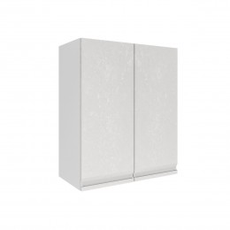 Шкаф верхний ШВ 600 Корпус: ЛДСП белый 16мм; фасад: фрезеровка Бруклин, МДФ бетон белый 16 мм