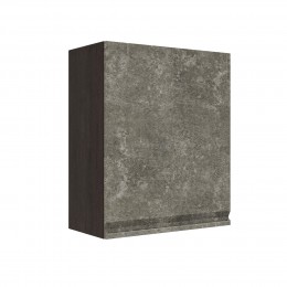 Шкаф верхний ШВ 600-1 Корпус: ЛДСП венге 16мм; фасад: фрезеровка Бруклин, МДФ бетон коричневый 16мм