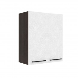 Шкаф верхний ШВ 600 Корпус: ЛДСП венге 16мм; фасад: фрезеровка Нувель, МДФ бетон белый 16мм