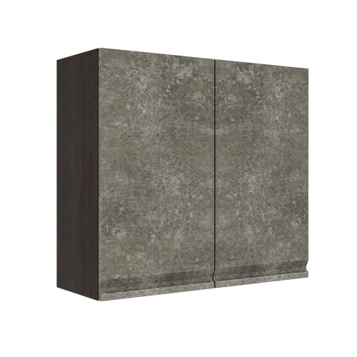 Шкаф верхний ШВ 800 Корпус: ЛДСП венге 16мм; фасад: фрезеровка Бруклин, МДФ бетон коричневый 16мм