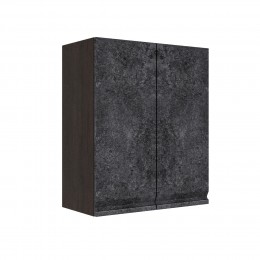 Шкаф верхний ШВ 600 Корпус: ЛДСП венге 16мм; фасад: фрезеровка Бруклин, МДФ бетон черный 16 мм
