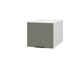 Шкаф верхний  антресоль ШВА 400 Корпус: ЛДСП белый 16мм; фасад: фрезеровка Норд, МДФ софт лайт хаки 16 мм